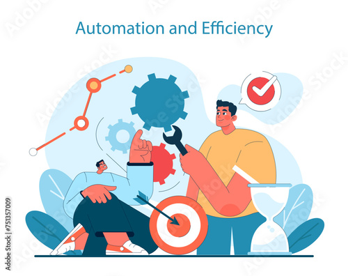 Optimizing workflow with automation. A vibrant portrayal of efficiency