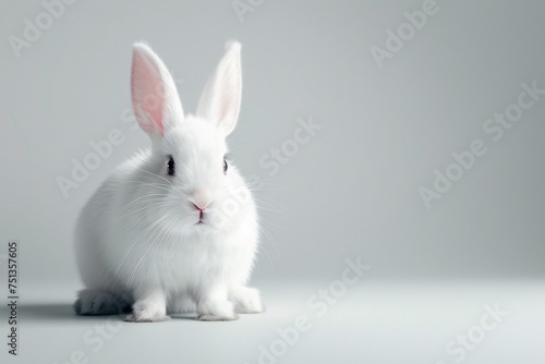 a white rabbit with long ears