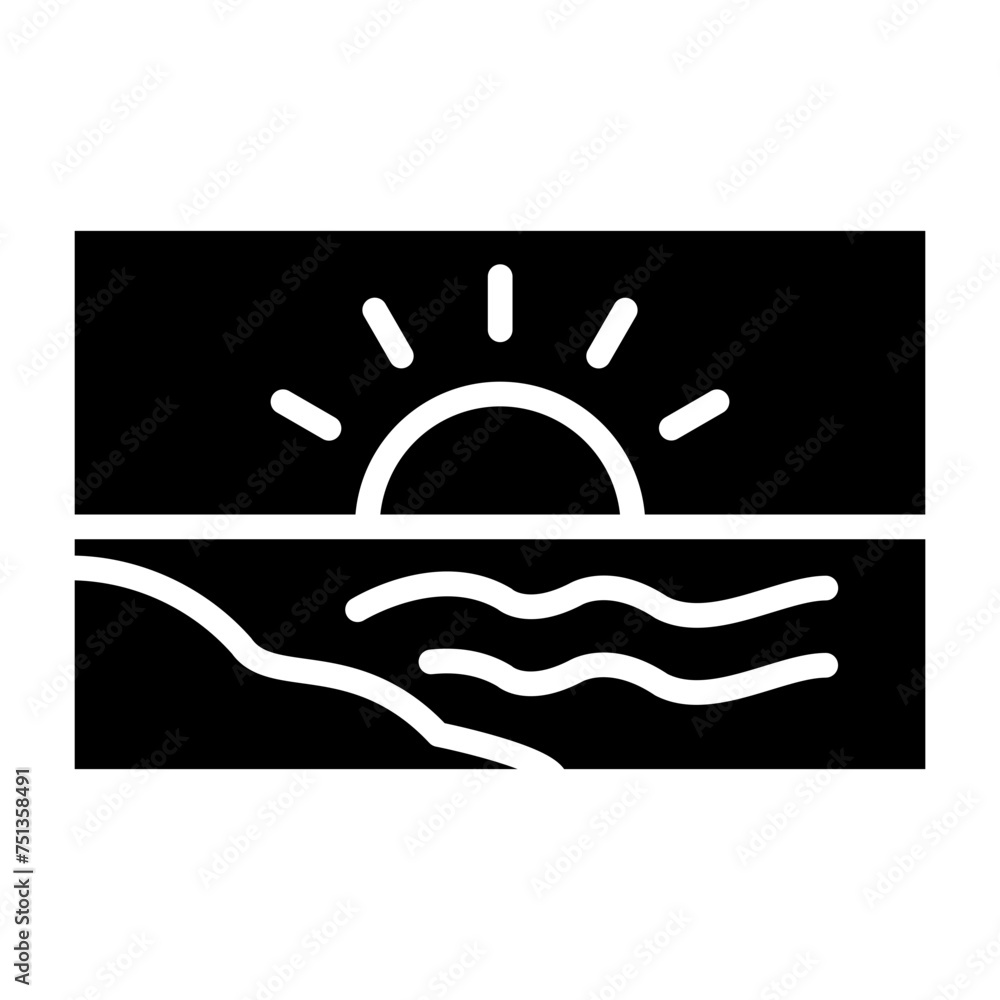 Fototapeta premium Sea glyph icon