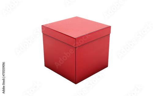 Cherry Red Geometric Box isolated on transparent Background