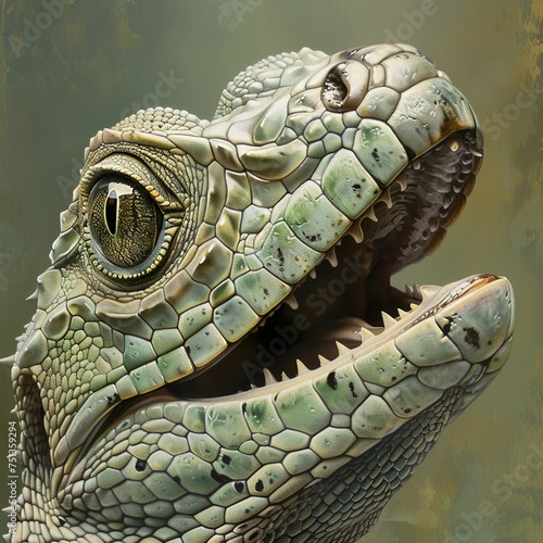 emerald gaze: the intricate beauty of a green lizard up close
