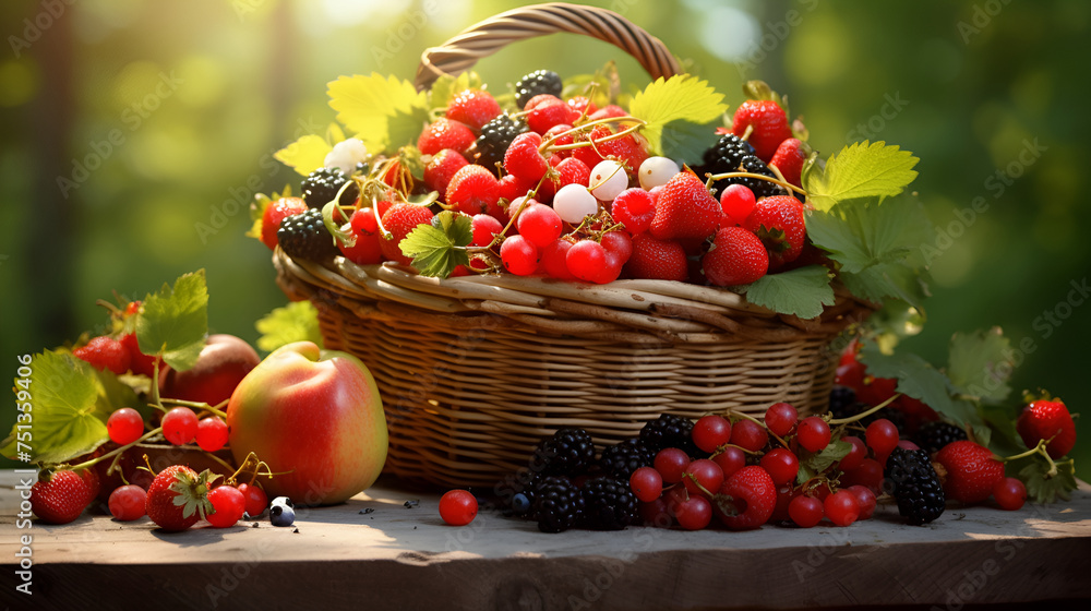 Ripe juicy fruits in basket isolated on white,Basket of fresh organic fruits in the garden,Basket with fresh fruits on wooden table in garden, closeup Ripe juicy fruits in basket isolated on white,Basket of fresh organic fruits in the garden,Basket with fresh fruits on wooden table in garden, closeup