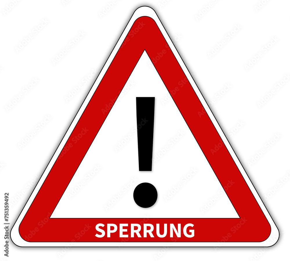 Sperrung Zeichen Sperrung Zeichen