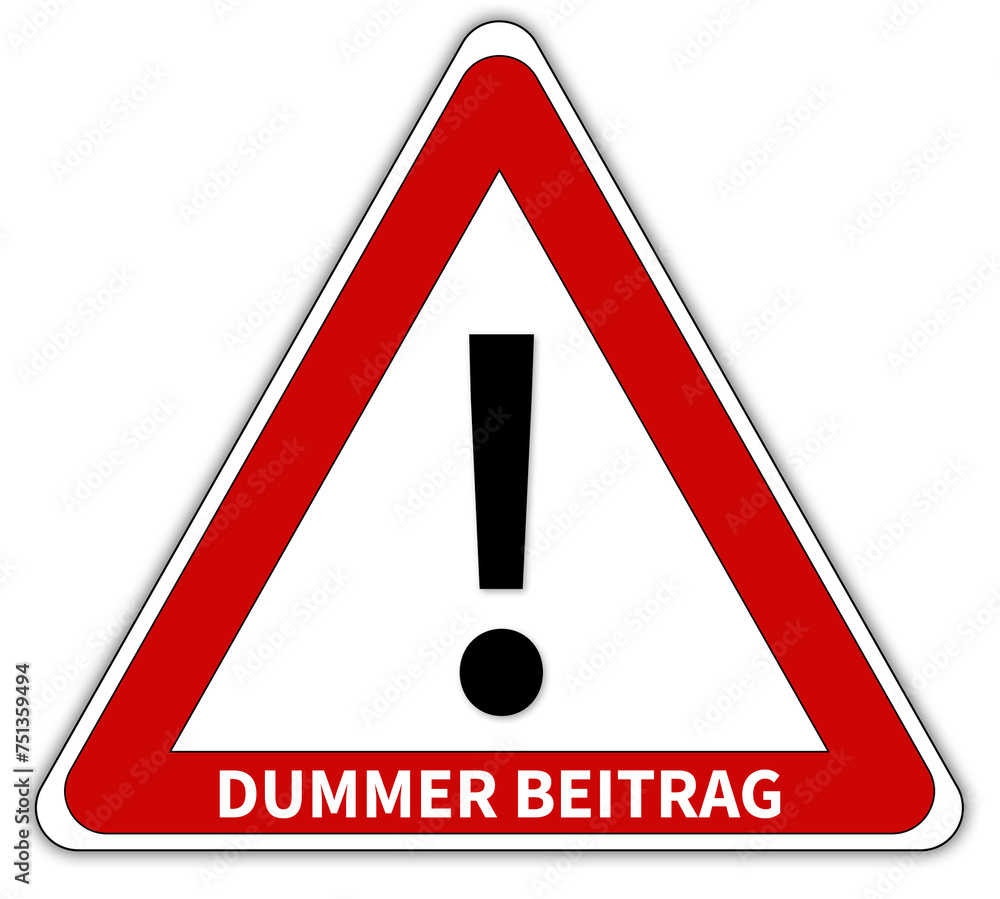 Dummer Beitrag Zeichen Dummer Beitrag Zeichen
