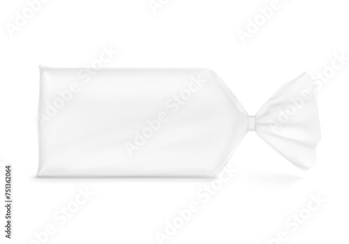 Horizontal bag with clip band mockup. Vector illustration isolated on white background ready and simple to use for your design. Mockup will make the presentation look as realistic as possible. EPS10.