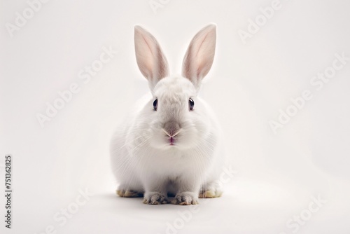 a white rabbit with long ears © White
