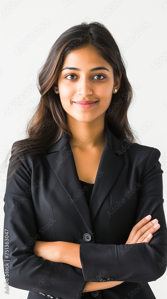A smiling Indian businesswoman facing the camera A smiling Indian businesswoman facing the camera