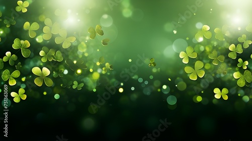green bokeh background with green leaf