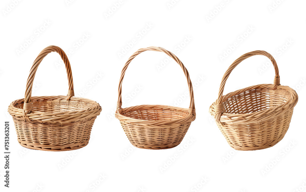 Collection of Baskets isolated on transparent Background