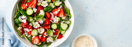Strawberry Spinach Salad. top view