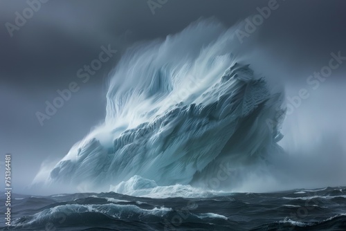 Icebergs Majesty Amidst Oceans Fury
