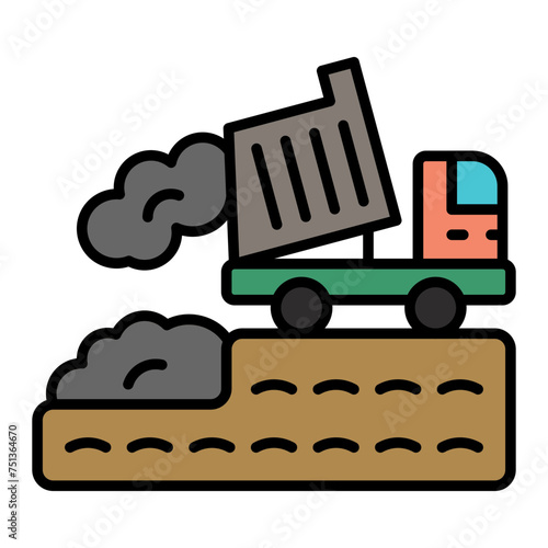   Landfill line filled icon