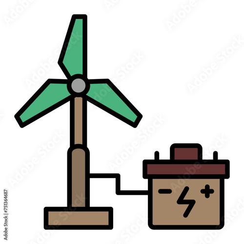  Windmill line filled icon