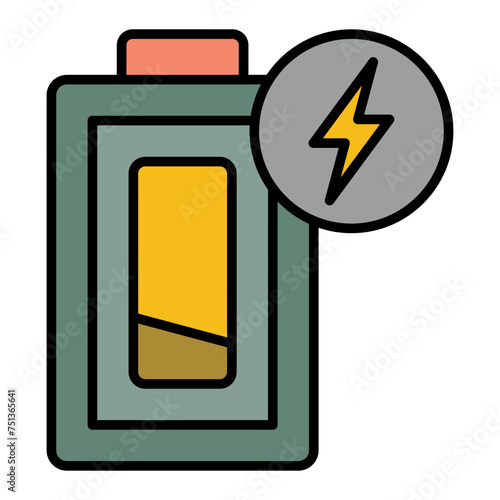   Battery Low line filled icon