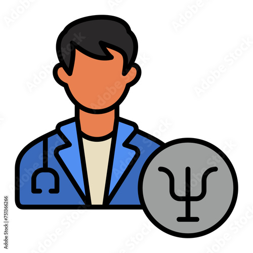   Psychiatrist line filled icon