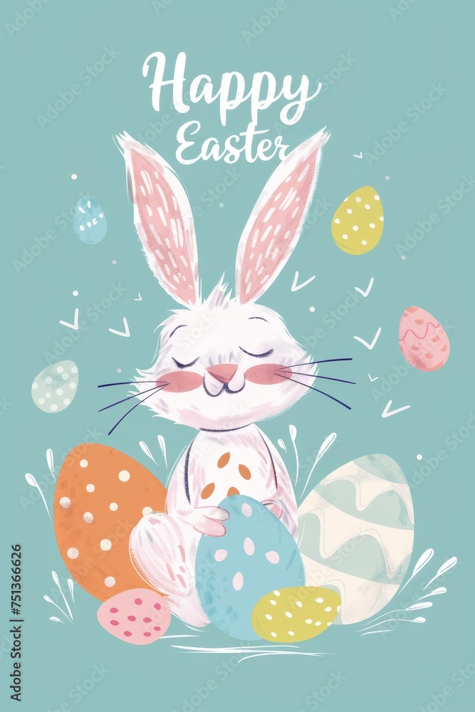 easter holiday background. Easter greeting card, pencil drawing and watercolor paints easter holiday background. Easter greeting card, pencil drawing and watercolor paints