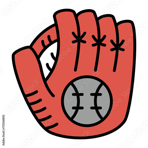   Baseball Glove line filled icon