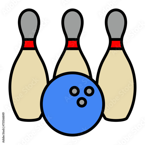   Bowling line filled icon