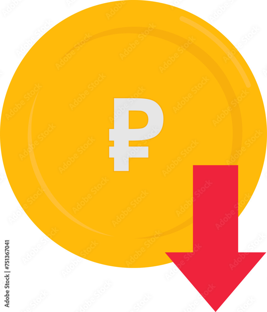 Russian Ruble Currency Decrease Russian Ruble Currency Decrease