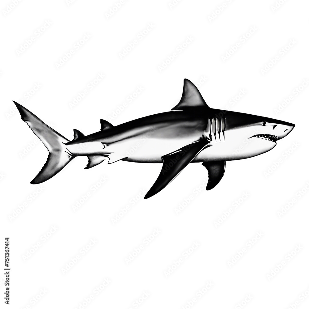 Obraz premium Shark isolated on transparent background