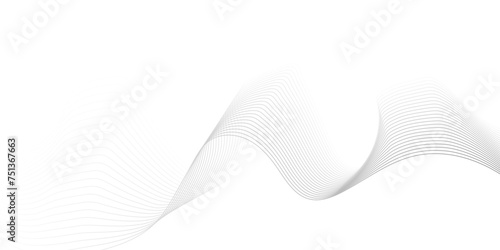  Abstract grey wavy lines Digital frequency track equalizer background. Curved wave smooth stripe seamless pattern. Wave lines created using blend tool. graphic design template banner business wave