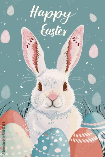 easter holiday background. Easter greeting card, pencil drawing and watercolor paints © megavectors