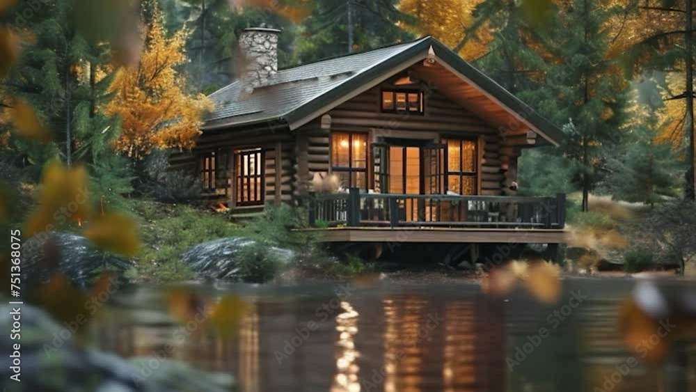 wooden house cabin in the forest with lake wooden house cabin in the forest with lake