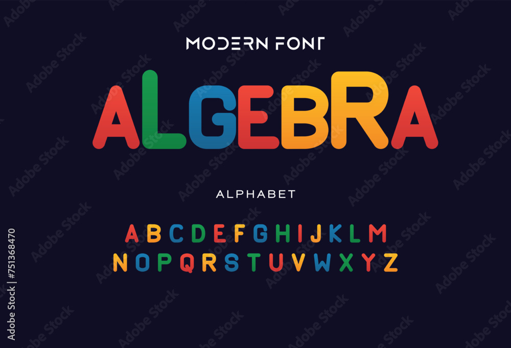 Algebra colorful alphabet, playful letters, funny festival font for bright fiesta logo, mexican headline, birthday and greeting card typography, thank you phrases. Vector typographic design. - obrazy, fototapety, plakaty 
