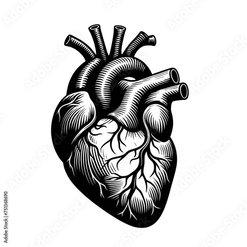 Anatomical heart isolated vector illustration