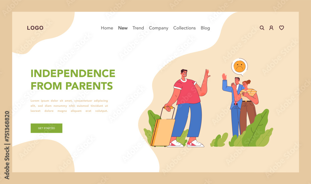 Leaving the Nest concept. Flat vector illustration Leaving the Nest concept. Flat vector illustration