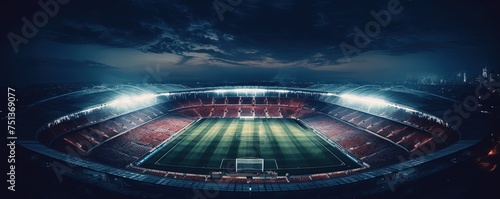 Photo top view of a soccer stadium