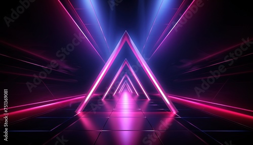 Futuristic technology abstract background with a glowing neon outline, tech background 