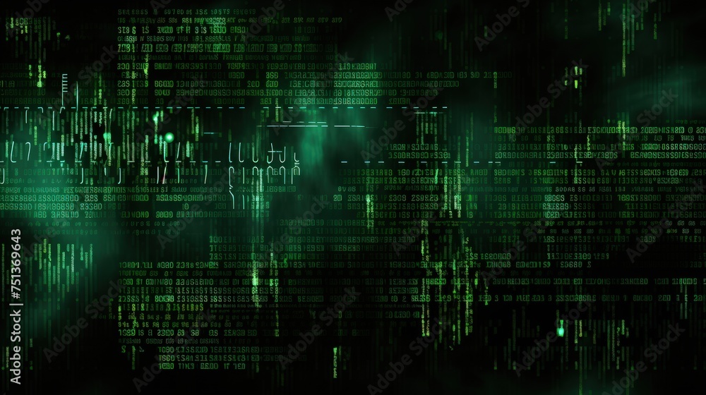 Dark green background with computer code Dark green background with computer code