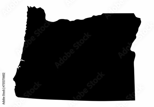 Oregon State silhouette map