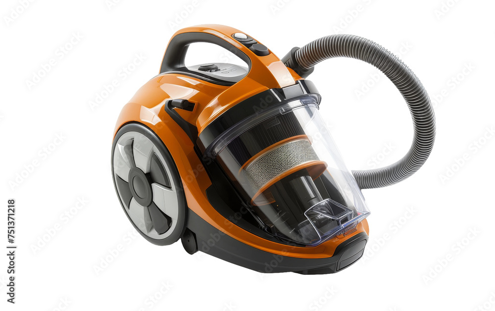 Navigating Hygiene with a Modern Vacuum Cleaner On Transparent Background.