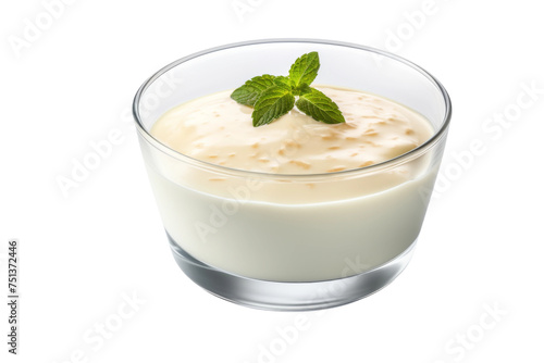 Creamy Milk Pudding with Mastic Essence Bliss isolated on transparent background.