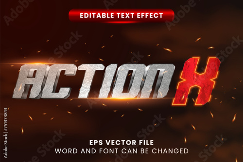 Action X Cinematic 3D Editable Vector Text Effect
