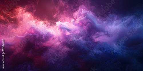  abstract background fluid gradient of rainbow colors, Blue and purple glows with smoke and particles