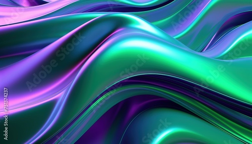 futuristic holographic metallic foil with iridescence background banner wave abstract background, swirl abstract wave background futuristic banner