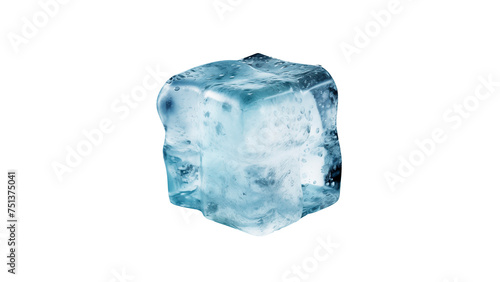 Ice cube cut out. Isolated ice cube on transparent background