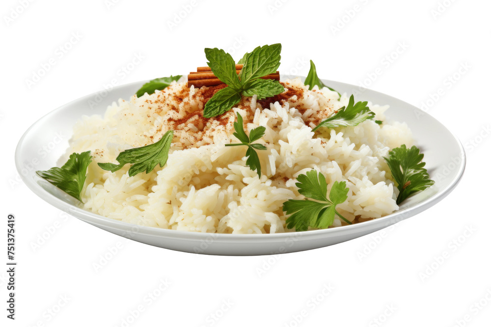 Fragrant Rice Pilaf Isolated on Transparent Background.