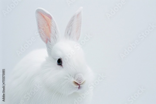 a white rabbit with long ears © White