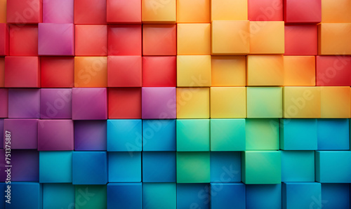 Samples of colored plastic tiles for interior design interior improvement. Multicolored decorative module of the assortment.