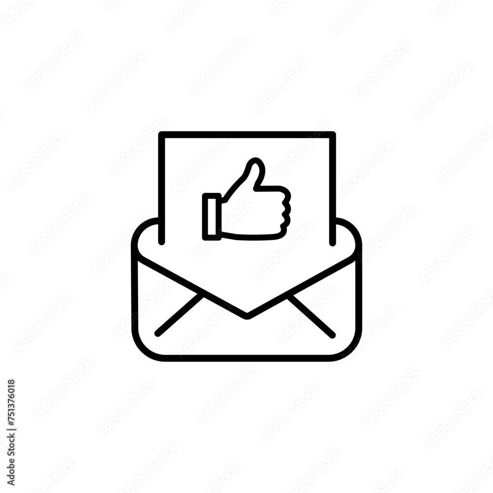 Obraz premium line style icon design of email and thumbs up emoji notification