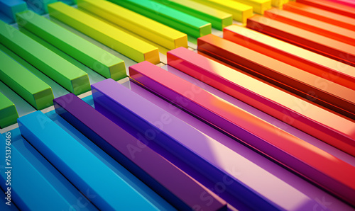 A mix of colored plastic blocks of a sample palette with materials of the customer s choice.