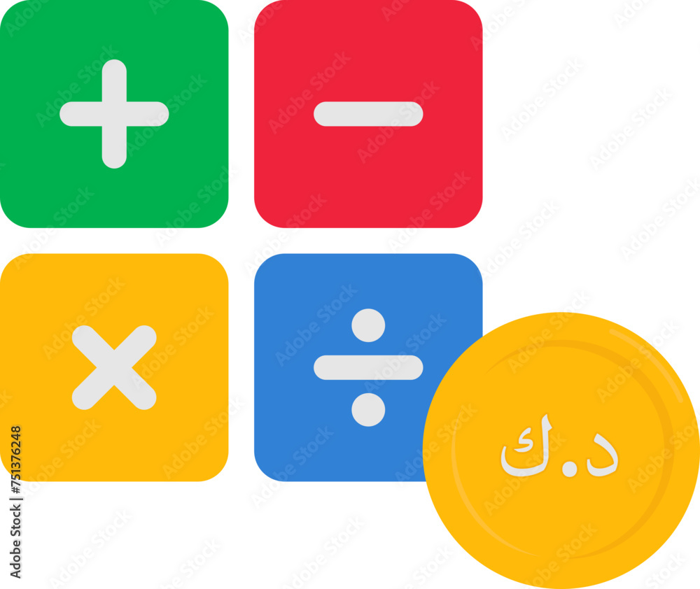 Fototapeta premium Kuwaiti Dinar Currency Calculations