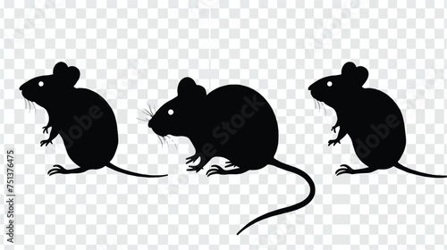 Mouse animal icon in trendy flat and line style isola © Nobel