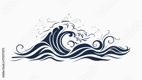 Outline wavector icon illustrationvector sea sign symbol