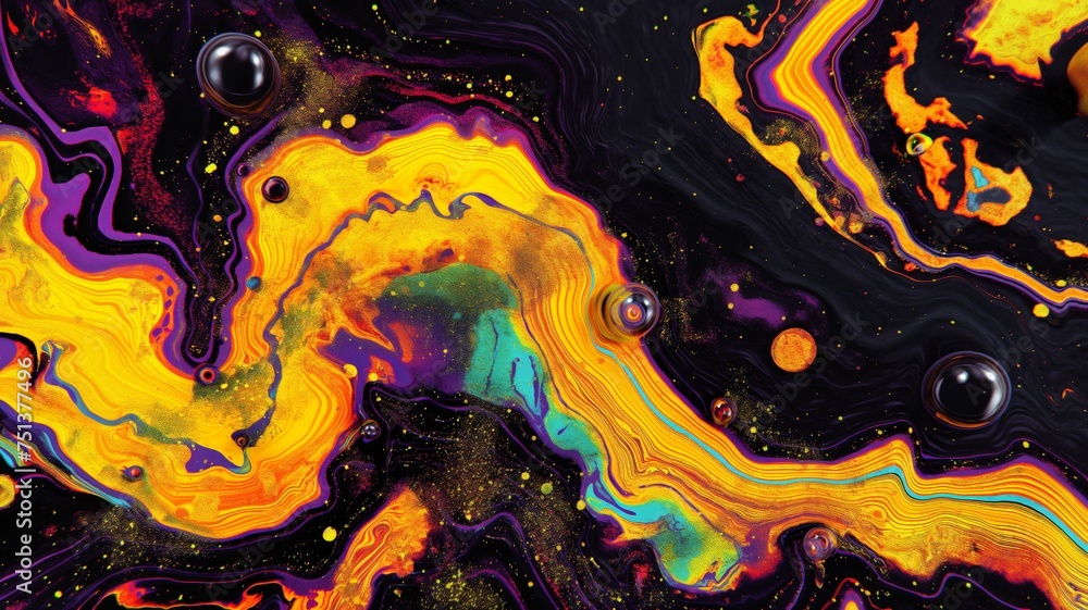 Vibrant Abstract Liquid Art with Psychedelic Patterns