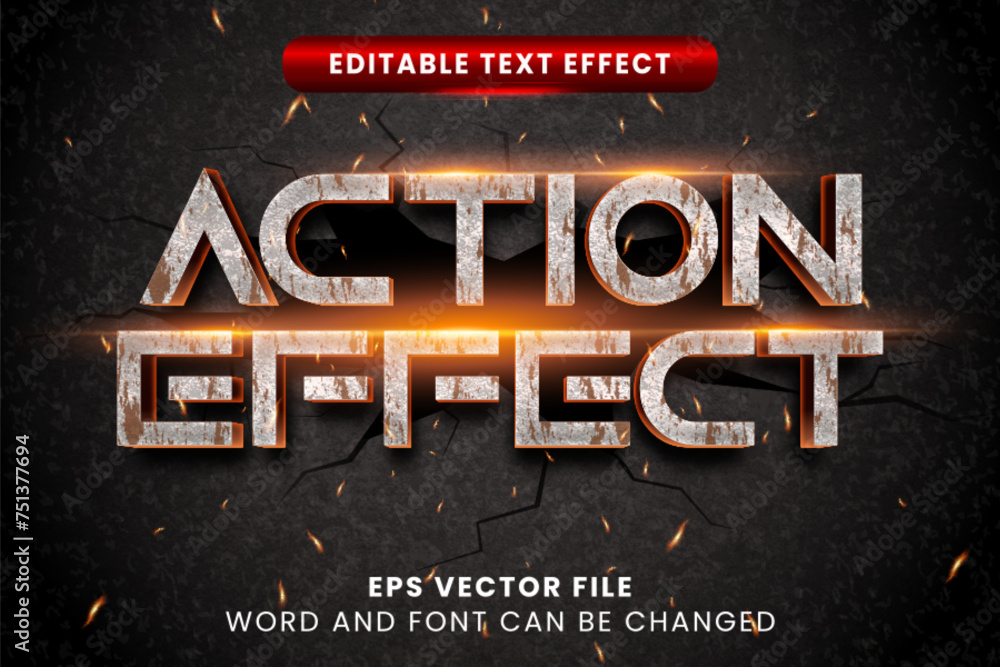 Action effect cinematic text effect. Cinematic text style